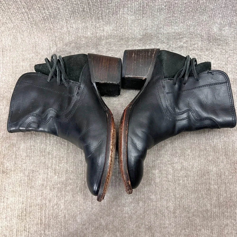 Freebird Casey Leather Ankle Boots with Suede Accents and Laces Detail Ladies 8